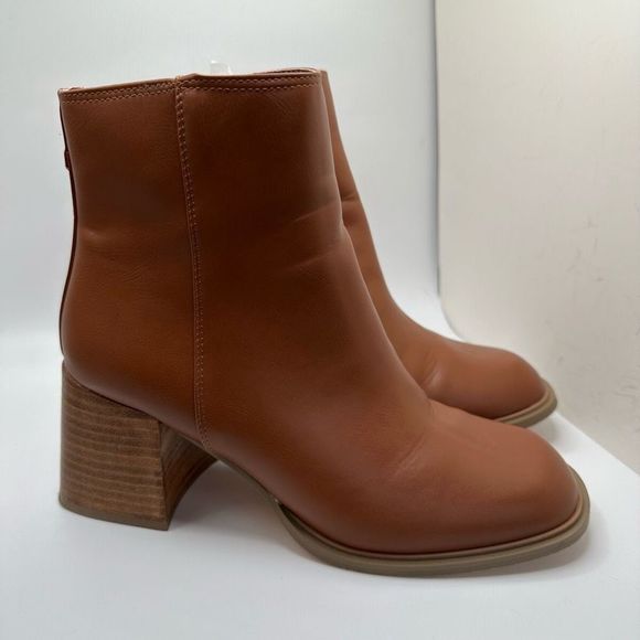 CUSHIONAIRE Women's Dante block heel dress boot +Memory Foam 8.5 TAN - Picture 1 of 8